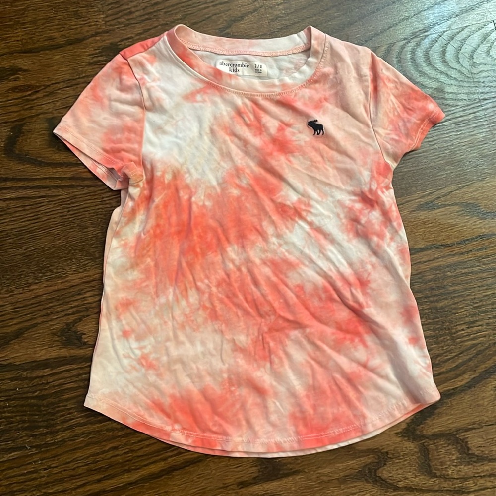 Pink tie dye short sleeve tee